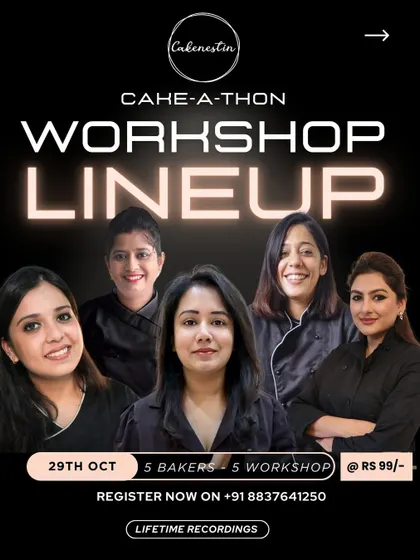 Introducing the Cake-A-Thon! We bring together five expert chefs for five unique workshops in a single day. It's a baking marathon designed to rapidly expand your skills in everything from cookies to wafer paper flowers.