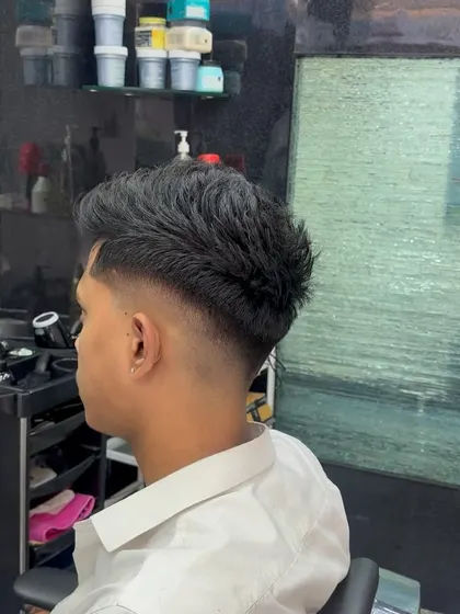 The back view of the high fade, showing the clean blend.