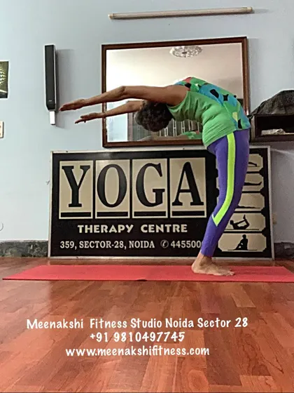 A standing backbend, or Anuvittasana. This is a great way to stretch the spine and open the chest during a sun salutation.