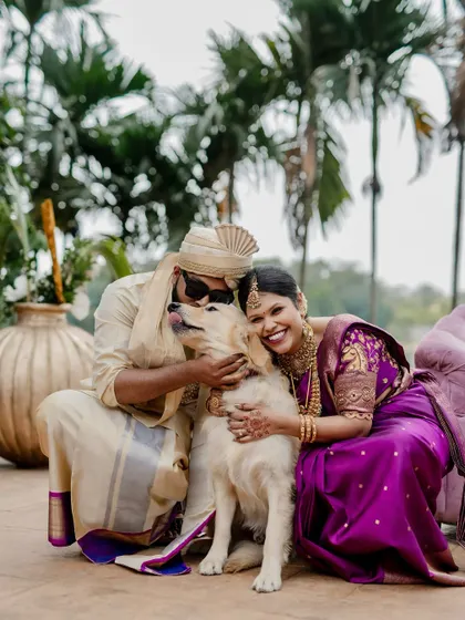 A moment of pure fun with the family pet. We believe in capturing all members of the family, including the furry ones, to tell a complete and heartwarming story.