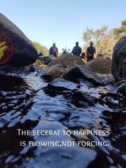 A moment of peace by the stream. The secret to happiness is flowing with life, not forcing it. This is a philosophy we embrace on our rides.