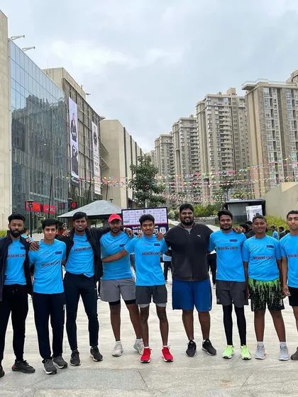 The full team, united and proud, at the 'Run for Inclusion' event. This is what our community is all about.