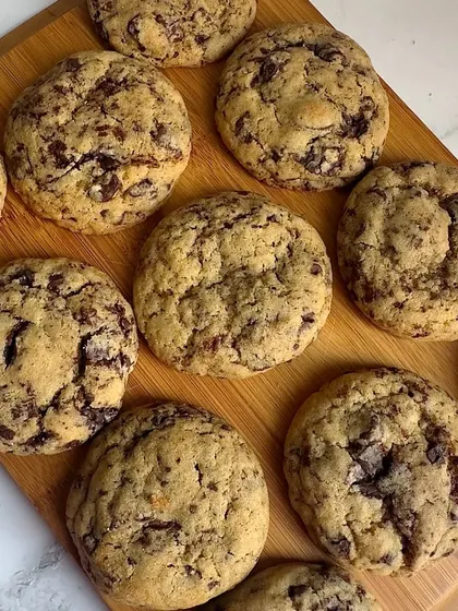 Fresh out of the oven and loaded with Belgian chocolate chips. A whole batch of my bestselling Chocolate Chip Cookies, ready to be enjoyed.