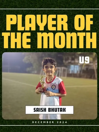 Saish Bhutak, the U9 Player of the Month for December 2024.