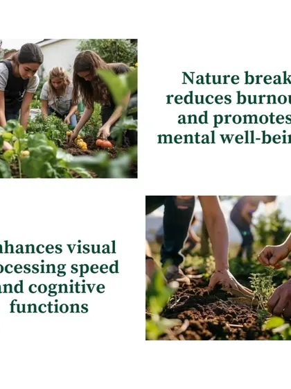 A nature break is proven to reduce burnout and promote mental well-being. Our activities are designed to enhance cognitive functions and provide a genuine escape from work-related stress.