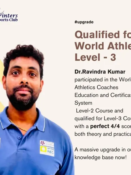 I am constantly upgrading my skills to better serve my athletes. I am proud to have qualified for the World Athletics Level-3 course with a perfect score.
