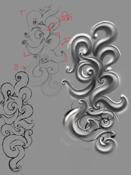 The digital sketch and process for the 'DKRYPT DA BOARD' piece. I first design the letters, then transfer them to the wood for carving.