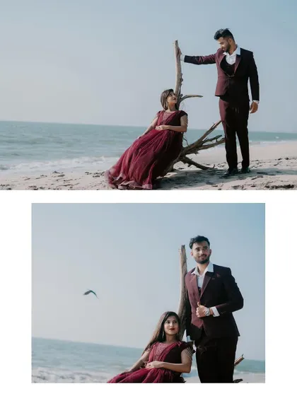 Duplicate of image 286, a beach pre-wedding collage.