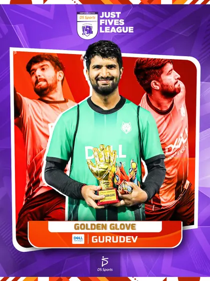 Gurudev from Dell, the winner of the Golden Glove award. His incredible saves and command of the goal area made him the best goalkeeper of the tournament.