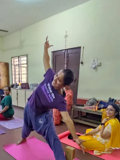 Additional images from my personal practice and teaching sessions, demonstrating a wide variety of asanas and the use of props. Each photo shows a moment of exploration in the journey of yoga.