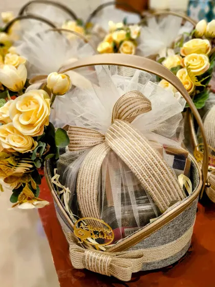 For a fit and happy sibling, I designed these healthy Rakhi hampers. Packed in sustainable baskets, they are a thoughtful way to show you care.