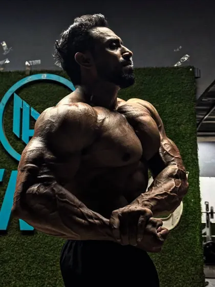 Another angle of the side chest, capturing the peak of the bicep and the curve of the chest.