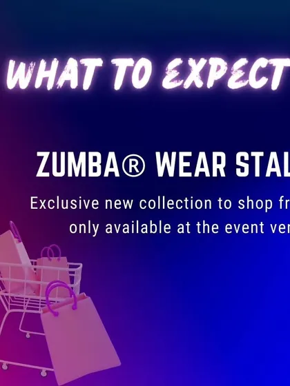 Announcing the exclusive Zumba Wear stall, a huge draw for the ZIN community and enthusiasts.
