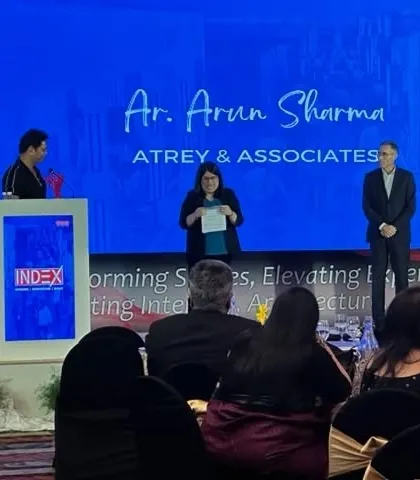 We were delighted to receive the Best Residential Award 2023 at The IndeXcellence Awards for our project, "The Vrinda in the Woods." I am grateful to our clients and collaborators who helped realize this vision.