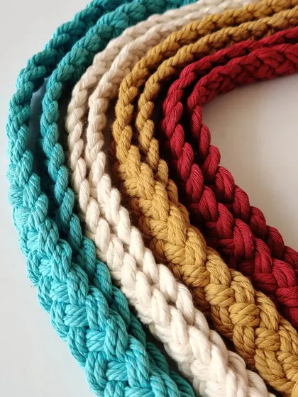 A close-up showing the texture of the braided cotton lanyards. I can make these in any color you like.