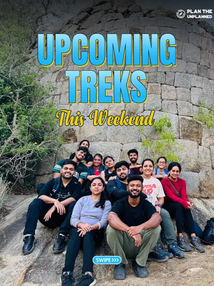A classic group photo from one of our weekend treks. This is your sign to stop scrolling and join us for an adventure.