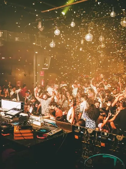 A shot from my 5-hour Bollywood retro audio-video set. The confetti drop during a classic hit is a moment of pure joy for everyone in the room.