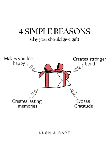 Why should you give a gift? It makes you feel happy, creates stronger bonds, evokes gratitude, and creates lasting memories.