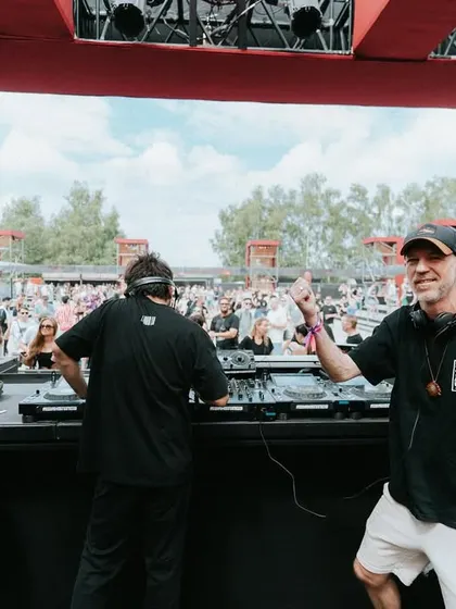 A moment of celebration with my brother Secret Cinema after our set at Awakenings. The friendship and musical connection we share makes these B2B performances truly special.