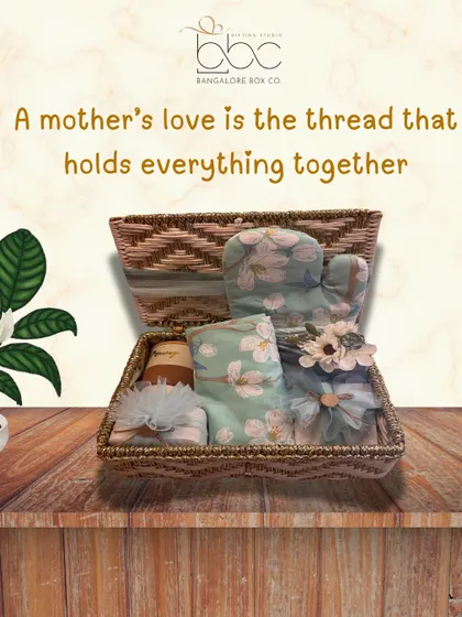 A mother's love is the thread that holds everything together. This hamper is designed for the heart of the home, with a beautiful set of floral oven mitts and kitchen towels.