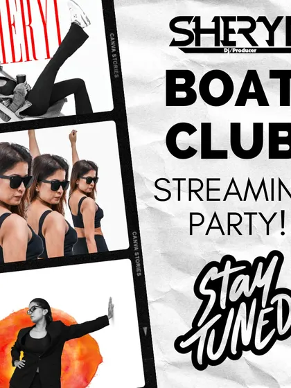 The announcement for my 'Boat Club' mixtape streaming party. This project was all about creating a vibe, a journey through sound.