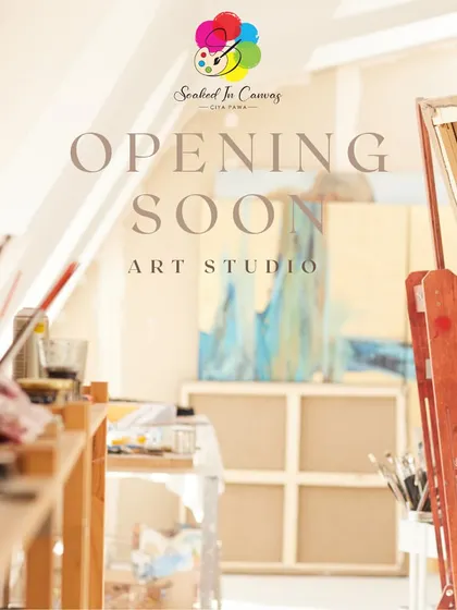 This was the beginning of a dream. Before the doors opened, this is how we announced our upcoming art studio, a space we were building with heart for joy, expression, and connection.