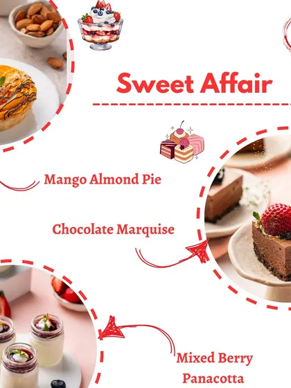 At Good Food Concept, we turn every event into a Sweet Affair with desserts like our Mango Almond Pie, Chocolate Marquise, and Mixed Berry Panacotta.