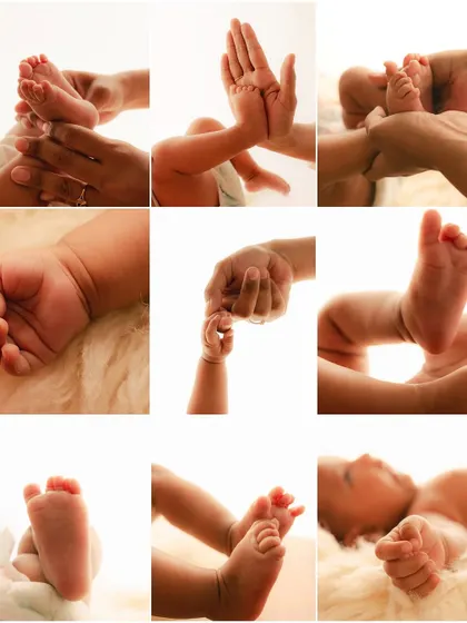 This collection of moments shows the variety of details I look for before a casting. From the way they curl their toes to the texture of their skin, these are the elements that make your baby's 3D impression a truly personal work of art.