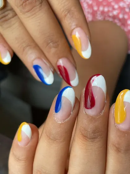 Another look at this playful and artistic take on the French manicure.