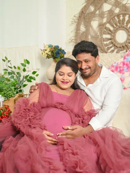 A collection of tender moments between this couple. These close-ups truly capture the love and excitement of their pregnancy journey.