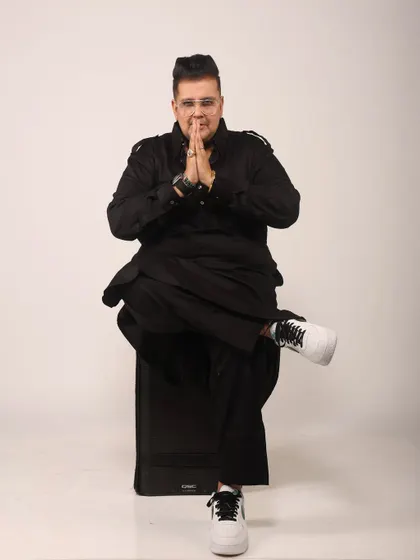 A moment of gratitude. In this pose, I'm showing respect and thanks to my clients, my team, and everyone who supports my journey. It's a team effort, always.