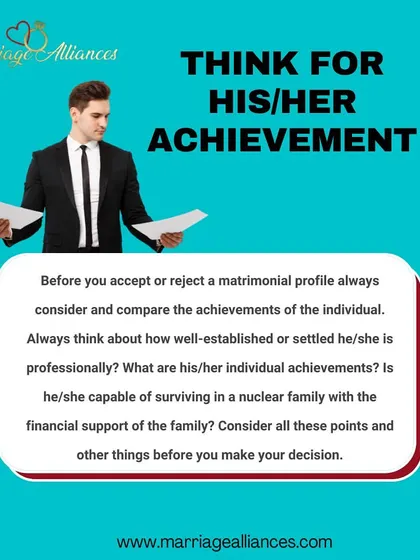 Before accepting or rejecting a profile, it's wise to consider the individual's professional achievements and stability. I help you assess these practical aspects to ensure a secure future for your new family.