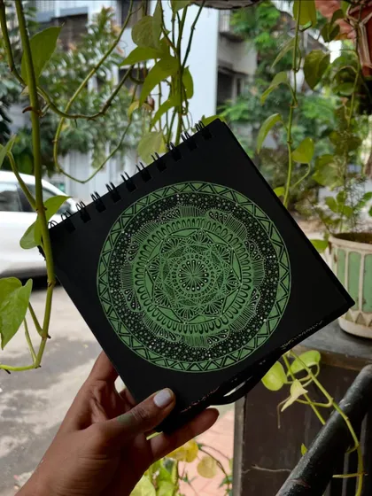 A green mandala created to capture the monsoon vibes.