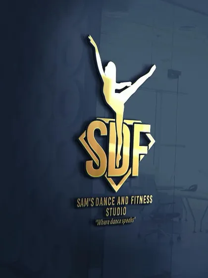 Our official logo for Sam's Dance and Fitness Studio. It represents our passion for dance, strength, and the idea that movement is a form of expression, where dance speaks.