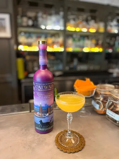 This bright yellow mocktail, made with Catwalk Botanics, is a tropical escape in a glass. It proves that you don't need spirits to have a spirited drink.