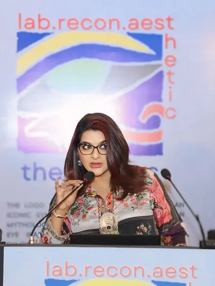 Speaking at the Oculoplastic Conference. A photo from my presentation where I discussed the intersection of dermatology and oculoplasty, addressing skin issues around the eyes and unveiling a new molecule for hair loss treatment.