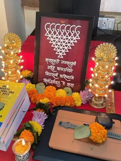 My Saraswati frame as part of a client's 'shastra pujan' on Dussehra. It's an honor to be a part of your traditions.