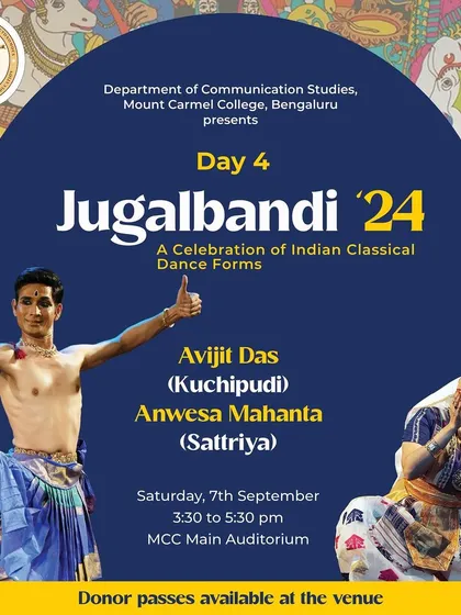 Announcing my Jugalbandi performance with Sattriya artist Anwesa Mahanta. It is always an honor to share the stage with talented artists and explore the creative possibilities of our traditions.