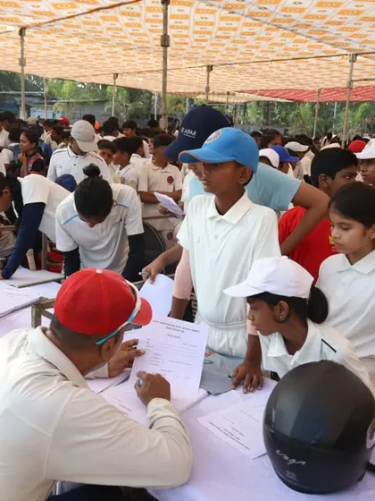 More young players registering for the trials, each one carrying the dream of playing for India.