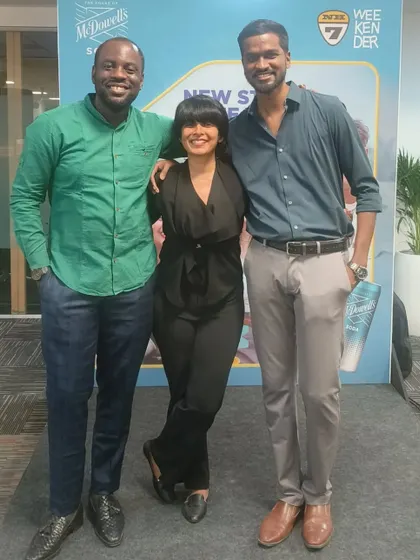 Pictured with partners at a corporate event for Diageo. Building a good rapport with clients and collaborators is key to a successful partnership and a smoothly run event.
