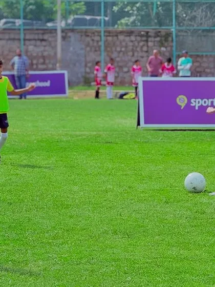 Players in action during a KSFA league game. These matches are where they put their training into practice.
