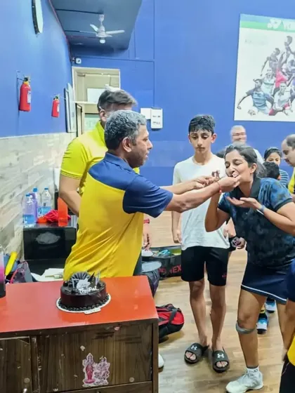 We are more than a team; we are a family. Celebrating our WCG Centre Coach Prafull Sir's birthday with cake and lots of good wishes.