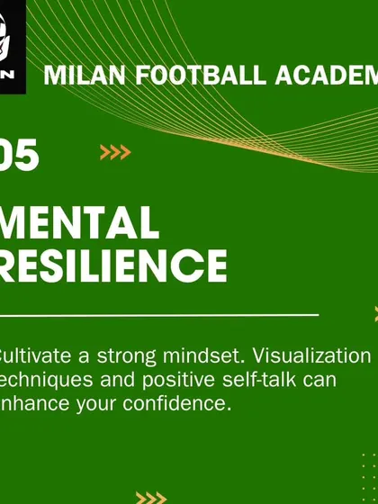 Our fifth tip is about mental resilience. We help players cultivate a strong mindset through visualization and positive self-talk to build confidence on the field.