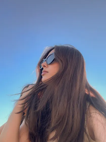 A profile shot against the bright blue sky at Woodbine Beach.