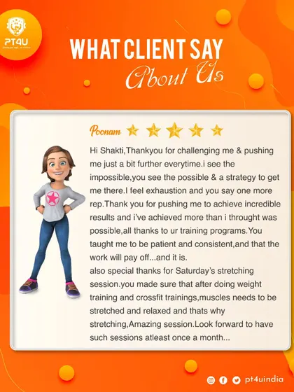 Real feedback from a client who appreciates the push to be consistent and the importance of our Saturday stretching sessions for recovery. My goal is to help you achieve more than you thought was possible.