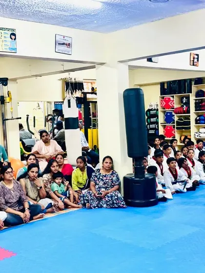 Parents and family are always welcome to watch our belt exams and celebrate the students' progress.