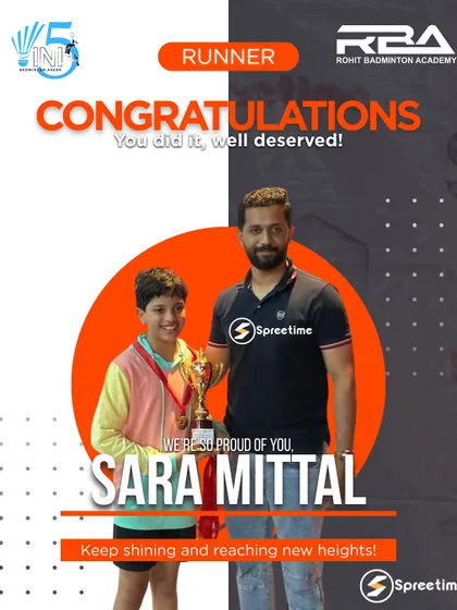 We are so proud of Sara Mittal for her double trophy achievement. Her performance as a runner-up shows incredible fighting spirit and promise for the future.
