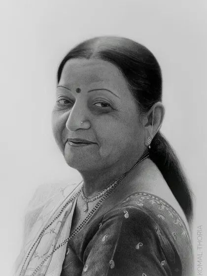 A commissioned A3 portrait of my relative, Smita Bhabu. It brings me so much joy when my own family trusts me to create these keepsakes.
