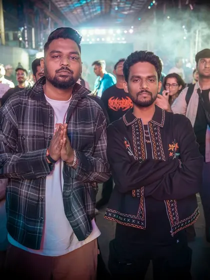 Another shot with my collaborator, showing our presence both on and off stage.