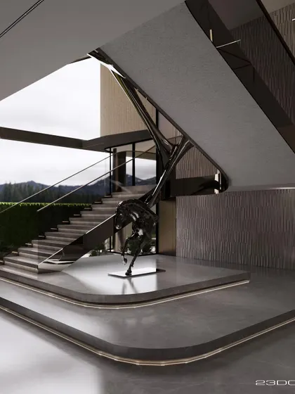 Another view of the Meraki staircase, showcasing its complex, branching structure. It stands as a testament to our ability to create functional elements that double as breathtaking works of art.